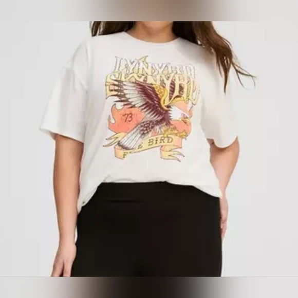 TORRID Women's Lynyrd Skynyrd Oversized Fit Tee, White, Size 2X (18-20) - Picture 3 of 8